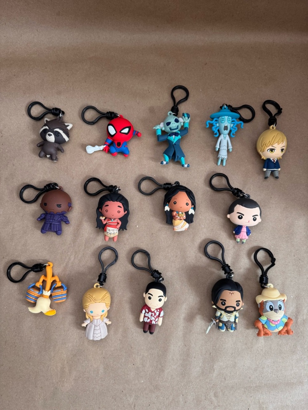 Lot of 14 Assorted 3D Foam Blind Box (opened) Bag Clips.